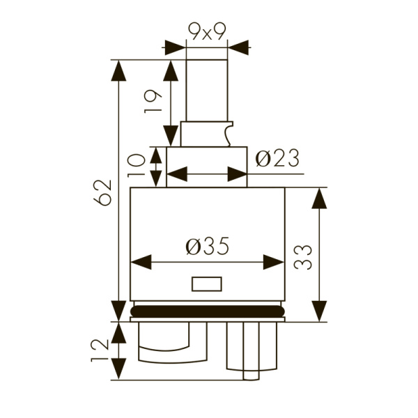 6233 Картридж KАISER Ø35 с ножками